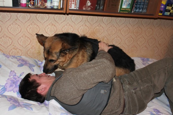 песа с хозяином