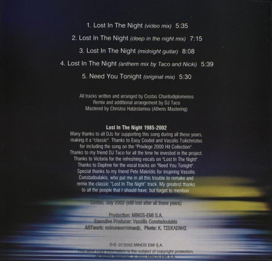 2002 Charitodiplomenos Costas - Lost in the night-2