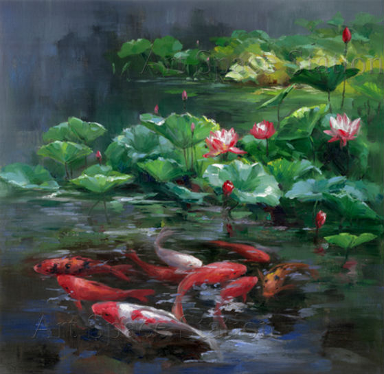 81x80cm-Large-Pink-Lotus-Oil-Painting-Water-Lilies-Pond-Painting-Impressionist-Landscape-Art-Wall-Pi