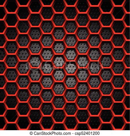red-hexagons-texture-on-dark-perforated-vector-clipart_csp52401200