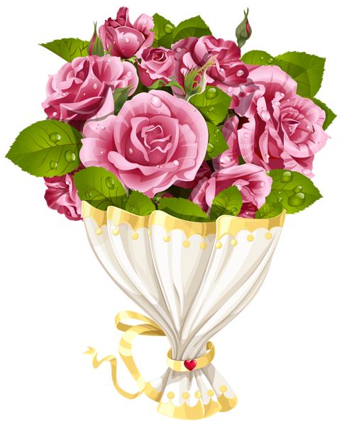 Rose_Bouquet_with_Heart_Transparent_PNG_Clip_Art_Image