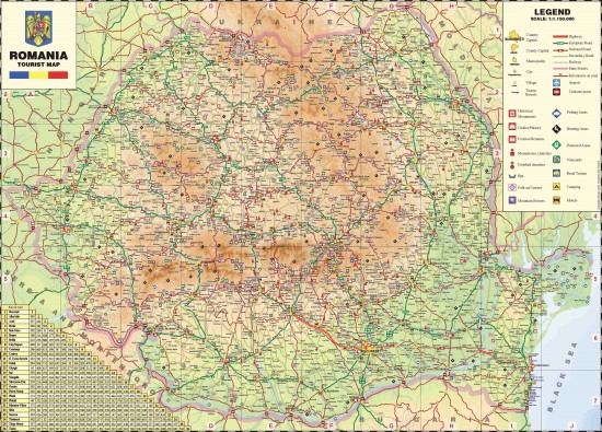 Romania - Harta Turistica