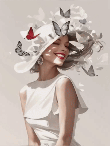 девушка и бабочки