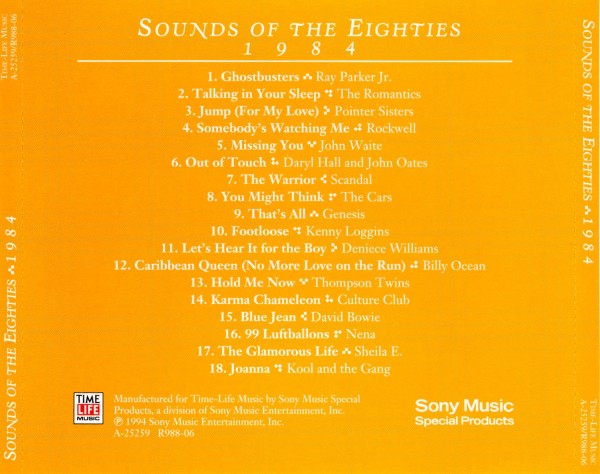 Time Life - Sounds of the Eighties - 1984 - Back