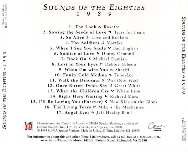 Time Life - Sounds of the Eighties - 1989 - Back