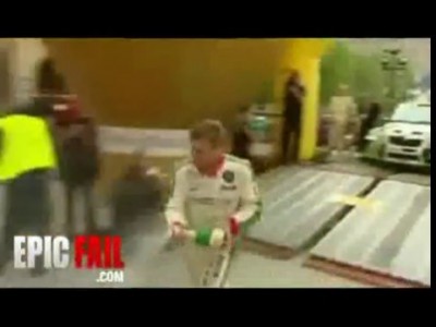 Гонщик неудачно отметил победу