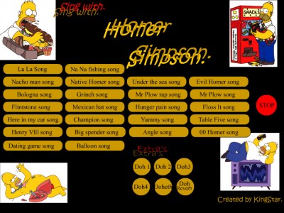 Homer Simpson Soundboard - Singing Homer     	This is a 