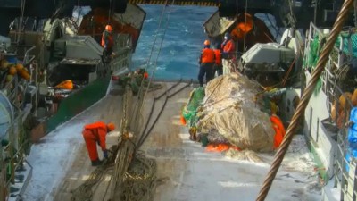 A Russian sailor falls off a boat in Northern Sea