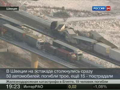 В Швеции столкнулись около ста машин