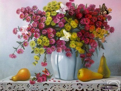 Букет и бабочки