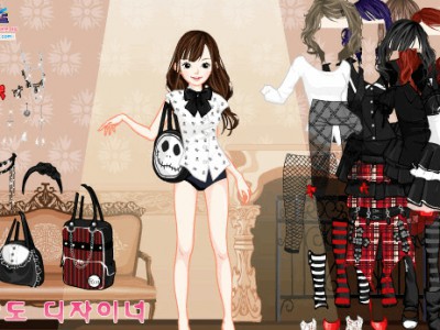 Одеть девушку гот.панк