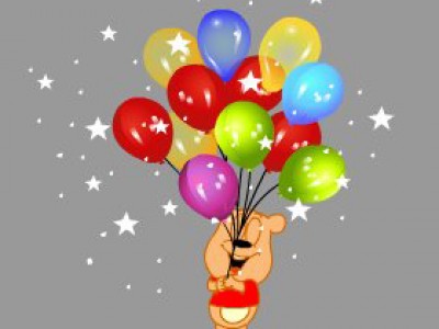 мишка и шарики