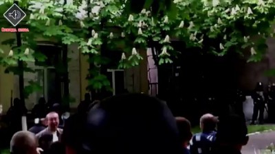 Как горело здание УВД в Мариуполе & 09/05/2014 Эксклюзивное видео