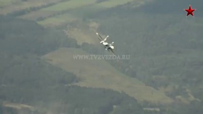 Воздушная съемка полета Су-30СМ