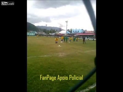 Traffickers celebrating football goal in Brazil