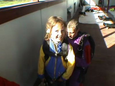 First tandem skydiving Masha 2005