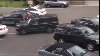 Woman Struggles With Backing Out