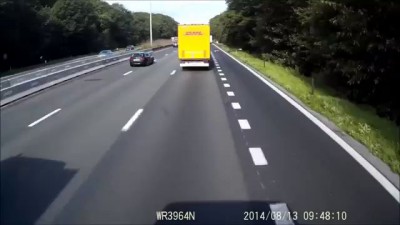 Car vs truck crash E40 Aalter (Belgium)