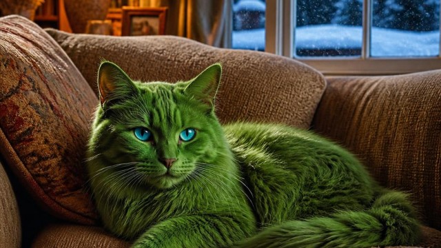 Кот зелёный -1