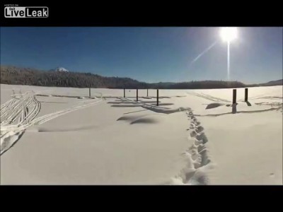 Врезался в дерево на снегоходе