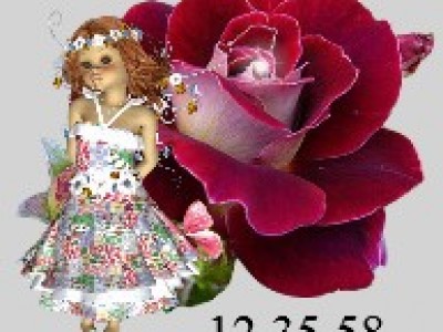 Роза с феечкой и часами