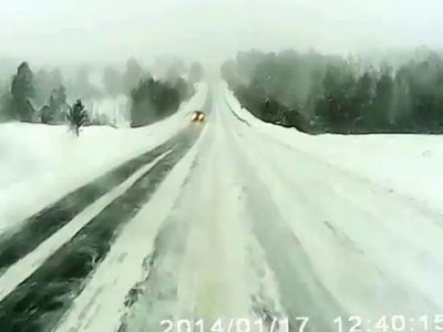 Авария на трассе М5 под Ашой 17.01.2014