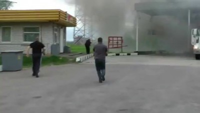 Горящая фура на АЗС в Брянске...
