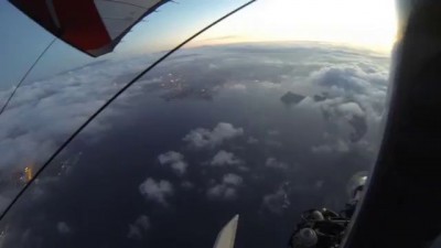 Urban wingsuit flying into Rio de Janeiro