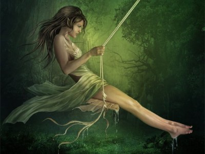 В волшебном лесу.