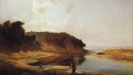 с рекой и рыбаком. 1859