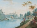 3.Вид на Гатчинский дворец и Карпин пруд. Акварель Г. С. ?