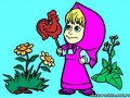 Раскраска "Маша и медведь"