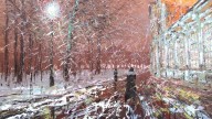 снегопад. Александро - Невская лавра