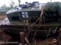 Подорвавшийся на мине Леопард 2