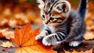 1 Котенок-с-листом