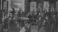 читает Ревизора перед артистами Малого театра. Художн
