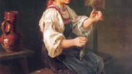.М.Прянишников. Пряха. 1878. Частное собрание Санкт-Петер?