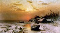закат. (Рыбацкая деревушка), 1885